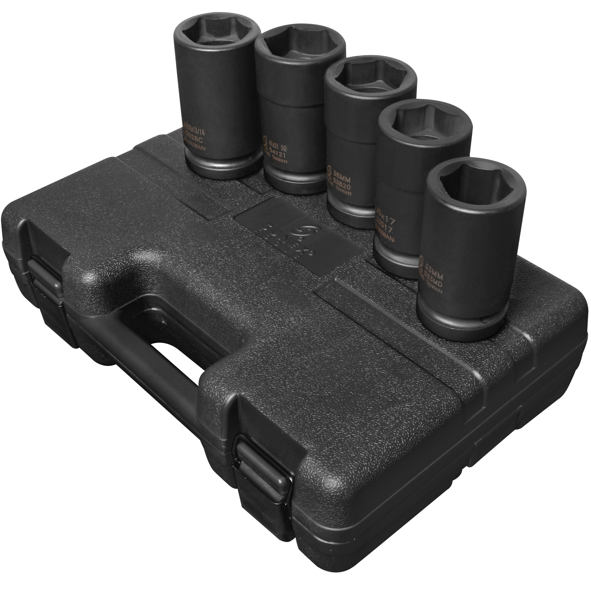 Sunex Tools 1in. Drive SAE/Metric 6-Point Combination Budd Wheel Impact Socket Set — 5 Pcs, Model# 5626